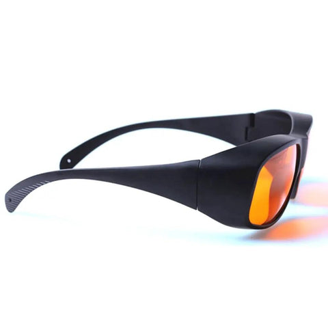 Badass Laser Safety Goggles For Blue And Green Beams Rock Solid Optics With Optical Density Five Shielding, side view.