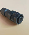 Side view of black plastic 4-pin circular servo motor encoder plug (4-hole connector), Amazon brand