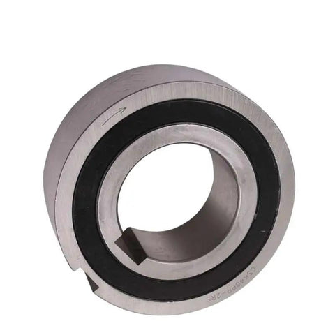 Five Piece Set Of Badass One Way Ball Bearings 12x32x10mm With Keyway Sprag Clutch Backstop Mechanism heavy duty steel bearing, side view.