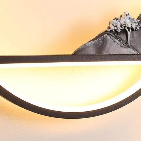 Level Up Your Outdoor Setup With These Chinese Style Wall Lamps Super Hassle Free Vertical Or Horizontal Hang Solid Garden Landscape Lights Adding Chill Vibes To Any Yard Or Patio. Close-up of black wall lamp with LED light, showcasing textured design.