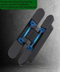 Modern Adjustable One Eighty Degree Silent Concealed Hinge Black Hidden Door Hardware For Wood Cabinets Delivers Dead Quiet Operation Smooth Roll showing four-axis support arm with enhanced load-bearing.