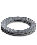 Tough As Nails Carbon Steel Wedge Locking Washers With Zinc Flake Coating Heavy Duty M11 Size showing detail of textured surface.
