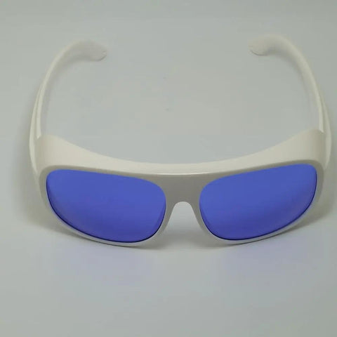 Heavy Duty Laser Safety Glasses With Top Shelf OD4 Plus Protection For Yellow Pulsed Dye Lasers And Clinical Dermatology Work certified eye safety gear with blue lenses