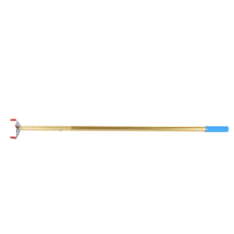 No Sweat Ladder Free Grind With This Smooth Twist Smoke Detector Removal Tool showing its 15.9 foot telescopic reach.