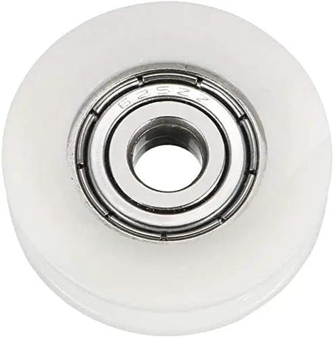 Top Tier 4 Pack V Groove Guide Bearing Pulleys Made Tough With Steel And Nylon Tracks 5mm Bore roller with steel bearings.