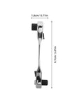 Mini One Quarter Inch Drive Reversible Ratchet Socket Wrench For Hex Bolts And Tight Squeeze Spots showing dimensions 9.7cm x 1.8cm.