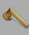 Modern Gold Plated Zinc Alloy Interior Door Handle With Slick Finish And Rock Solid Durability Perfect For Your Home Upgrade Project Killer Style Fits Standard Thick Doors Up To Two Inches, angled view.