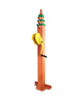 Heavy Duty Manual Winch Crank Telescopic Mast Three To Ten Meters For Satellite Antenna and Emergency Comms Setup Zero Wiring Hassle Smooth Remote Operation, showing aluminum frame and hand crank.