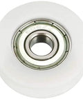 White 4 Pack V Groove Guide Bearing Pulley Wheels 8X30X11MM Aluminum Linear Sliders For 3D Printers And CNC showing a detailed view of a pulley wheel.
