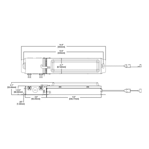 Technical dimensions diagram of 4 Pack Canless LED Downlights With QuickLink For No Fuss Install 4 Inch White Finish