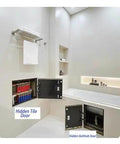 Heavy Duty Concealed Pivot Hinge For Invisible Doors And Tile Walls Pretty Darn Rock Solid Hidden Stainless Steel Maintenance Panel Hardware Supporting Fifty Pounds Built For Daily Grind on hidden tile and bathtub doors.