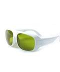 Heavy Duty 1064nm Laser Safety Glasses With Kickass Spectral Filtering For High Power Ndyag Semiconductor Operations, white frame, large fit.