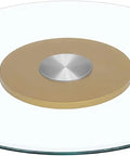Transparent Tempered Glass Lazy Susan Featuring A Slick Swivel Plate And Safer Flared Rim For Zero Hassle Serving and Effortless Appetizer Showcasing At Any Weekend Bash Or Family Reunion.