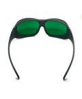 Top Tier Laser Safety Glasses With Knockout Od4 Plus And Od6 Plus Defense For 800 To 1700 Nm And 900 To 1550 Nm Nd Yag Telecom Eye Protection back view with green lenses