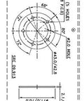 Flange drawing for 11 Inch Reed Switch Fuel Sender With 240 To 33 Ohm Resistance And Sae Five Hole Flange.