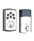 SoHo Collection Ac Zw Deadbolt With Integrated Touchpad Electronic Entry System Silver Decorative Finish keyless access close-up view.