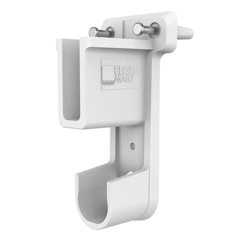 Slick SuperSlide Wire Shelving Support Bracket with Preloaded Wall Anchors for Straight Up Easy Mount on Three Quarter Inch Closet Rods White Finish, 2x1.8x4.1 inches.