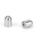 Two Twenty Piece 304 Stainless Steel Positioning Pin Plungers For Cabinet Doors, domed and cylindrical designs, close-up view.