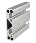 Top Shelf Rock Solid T Slot Aluminum Extrusion Bar Two Open Channels Linear Motion Guide Rail Clear Anodized Finish profile close-up