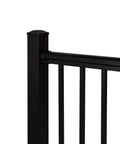 Badass Deck Railing Kit For Your Backyard, Built For 8 To 12 Foot Spans At 42 Inches High, solid black post and railing close-up.