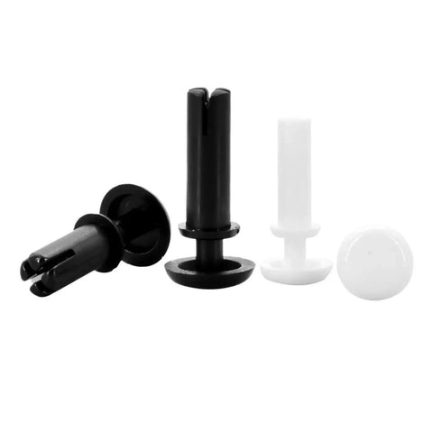 Heavy Duty Nylon Expansion Rivets Make Securing Thin Items A Breeze With These Plastic Anchor Clips Snapping Into Place No Tools Required Quick Install Wear Resistant Design Keeps Things Tight Without Breaking A Sweat Available In White Or Black 50 To - black and white nylon anchor clips for thin panel fastening, showing versatility and durability.