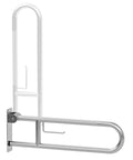 Flip Up Toilet Grab Bar With Built In Tissue Holder And Non Slip Knurled Grips Solid Bathroom Safety Rail Heavy Duty Support mounted on wall