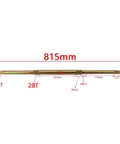 Detailed view of Beefy 815mm Rear Axle Assembly Kit With Shaft Hub Chain And Brake Master Cylinder for buggy and go-karts.