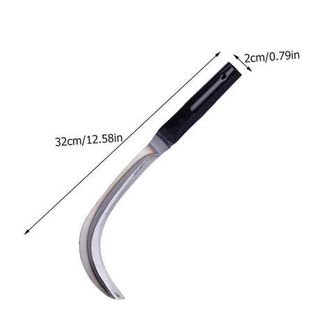 13 Inch Scythe Mowing Knife With Sharp Rustproof Steel Blade For Gardening Weeding And Lawn Care With A Top Notch Grip