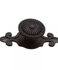 Top Notch Black Antique Mushroom Dresser Knobs With Decorative Zinc Backplates - 12 Pack Slick Vintage Retro Cabinet Pulls For Classic Home Decor Setup close-up view of ornate black cabinet knob with backplate.