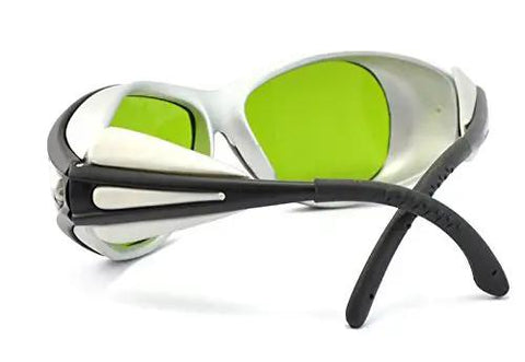 Rad 1064nm Infrared Laser Safety Glasses with Full Coverage Eye Protection Goggles, showing green lenses and sleek design.