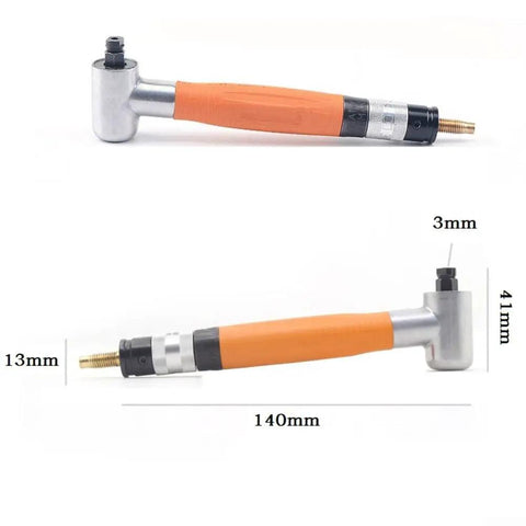 Right Angle Pneumatic Grinder Pen With 90 Degree Air Die Grinding Tool featuring an ergonomic grip and precise dimensions for efficient metal finishing.