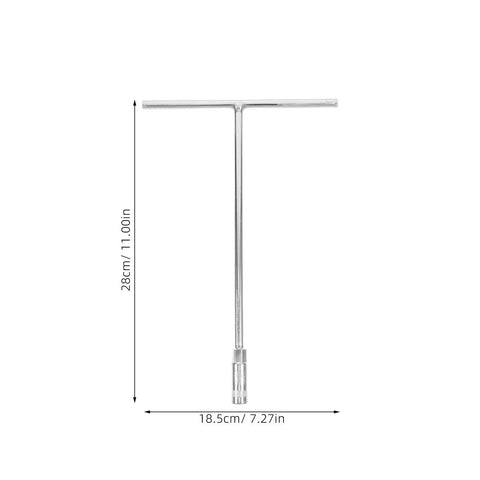Heavy Duty T Shaped Socket Wrench 10Mm Hex Bit Driver in silver finish dimensions 28cm long for tough auto repairs