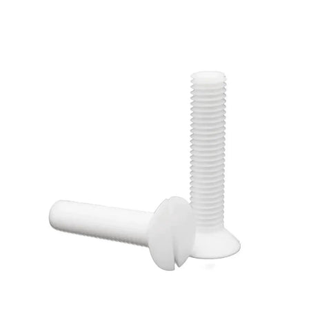 Badass PTFE Coated Flat Countersunk Phillips Head Screws Built Tough For Heavy Duty Mechanical Assembly High Temp Corrosion Resistant Fasteners M3 x 10mm shown from different angles.