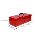 Slick Red Metal Toolbox Chest With Reinforced Carry Handle For Portable Gear Storage And Heavy Duty Tool Organization dimensions 15.3 x 6.2 x 5.1 inches.