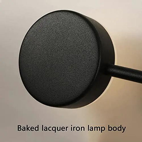 Close-up of baked lacquer iron lamp body of Modern Nordic LED Wall Sconce Light Fixture Sleek Black Iron And Acrylic Frame.