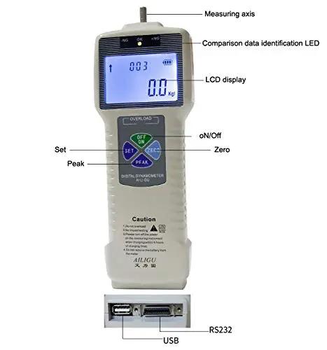 Heavy Duty Pro Level Digital Push Pull Force Gauge with LCD display measuring tension and compression forces.