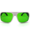 Kickass Red Laser Safety Glasses Shielding Eyes From 650Nm 808Nm 980Nm Beams Featuring Od2 Plus And Od5 Plus Optical Density White Frame With Green Lenses