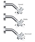 Upgrade Your Bath Game With This Legit 3 Way Shower Diverter Valve Featuring Slick Multi Layer Plating To Resist Scratches While Effortlessly Splitting Water Flow Between Tub And Shower Heads For A Seamless Setup showing upward, middle, and downward water flow options.
