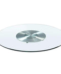 Kickass Heavy Duty Lazy Susan Turntable With Thick Tempered Glass Top And Stainless Steel Bearings For Dining Table smooth spinning action.
