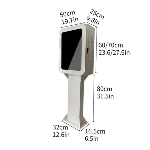Rock Solid EV Charger Lock Box with Key Outdoor No Sweat Water Resistant Protective Cover Floor Standing Charging Station with dimensions