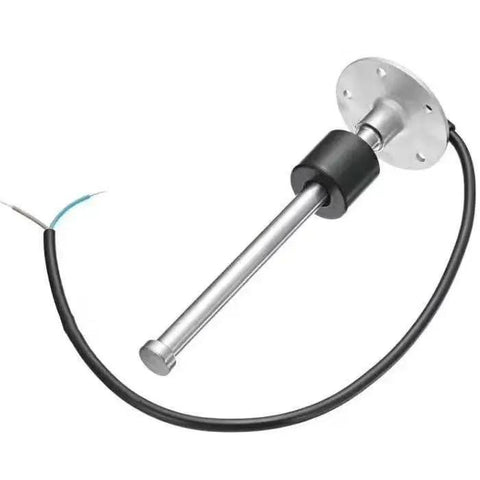 No-Hassle Plug And Play Fuel Tank Sending Unit And Water Level Gauge For Boats Trucks And Cars SAE Five Hole 0 To 190 Ohms 150 MM stainless steel unit with attached wiring.