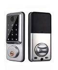 Waterproof Smart Deadbolt Lock For Home Featuring Biometric Fingerprint Digital Keypad Keyless Entry with steel and zinc alloy design.