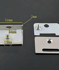 Heavy Duty Nylon Swivel Casters For Silky Smooth Sliding Wood Doors No Sweat Installation Bathroom Upgrade With Silent Rolling Hanging Track Hardware And Brackets, metal brackets with dimensions 52mm, 24mm, and 11mm.