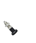 Badass Stainless Steel Self Locking Knob Plunger With Rad Spring Return Design, M12 size, showing durable fine thread and black base.