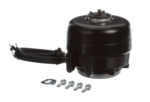Drop Dead Easy Ub558 Replacer For 6 Watt Induction Fan Motors At 115 Volt And 1550 Rpm Clockwise Spin No Sweat Setup For HVAC Blowers, black motor with screws.