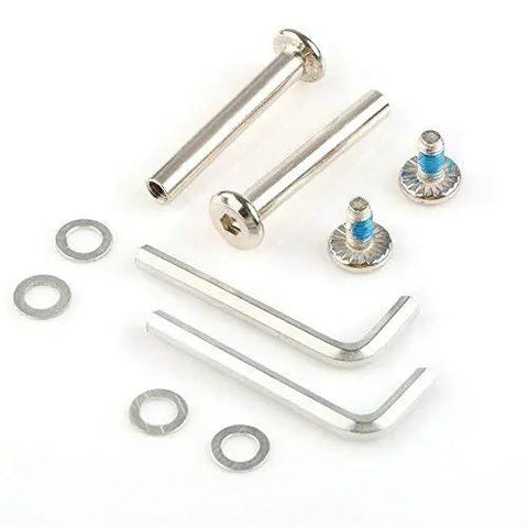 Premium 2-Piece Luggage Wheel Replacement Kit spare parts including screws and hex keys for easy installation and repair.