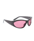 Top Tier Laser Protection Glasses for 755 Nm and 808 Nm Diodes with pink lenses and black frames for semiconductor laser treatments.