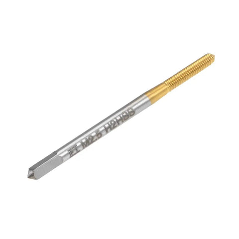 Top Shelf M2.5 Metric Spiral Machine Screw Tap With 0.45 Pitch And Titanium Coating for precise threading in metal.
