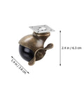4 Pack Heavy Duty Vintage Brass Swivel Casters With Brake Smooth Rolling Universal Furniture Wheels Built Tough For Diy Workbenches And Slick Shop Drawers Ready To Roll, showcasing a single caster with dimensions.