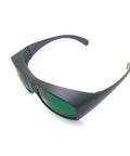 Heavy Duty Laser Safety Glasses Shielding Eyes From Blue Red And Infrared Beams At 450Nm 650Nm 808Nm 980Nm side view with green lenses